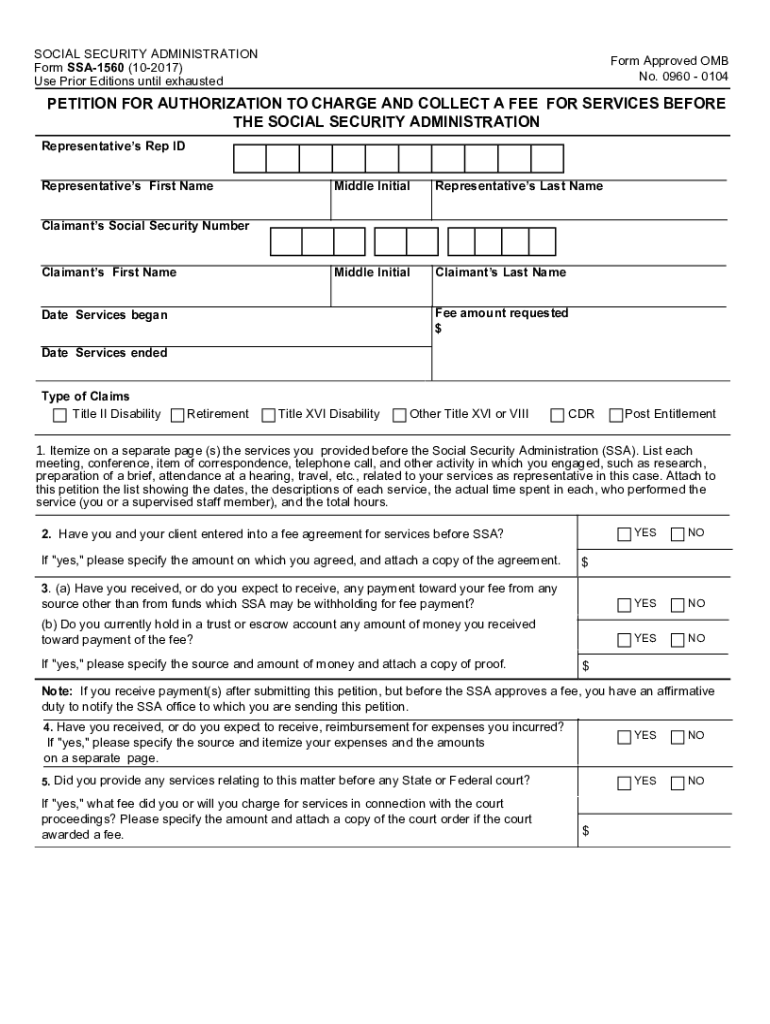 ssa form 1560 Preview on Page 1