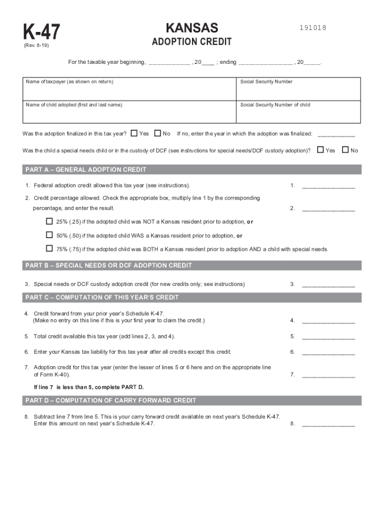 ks credit form Preview on Page 1