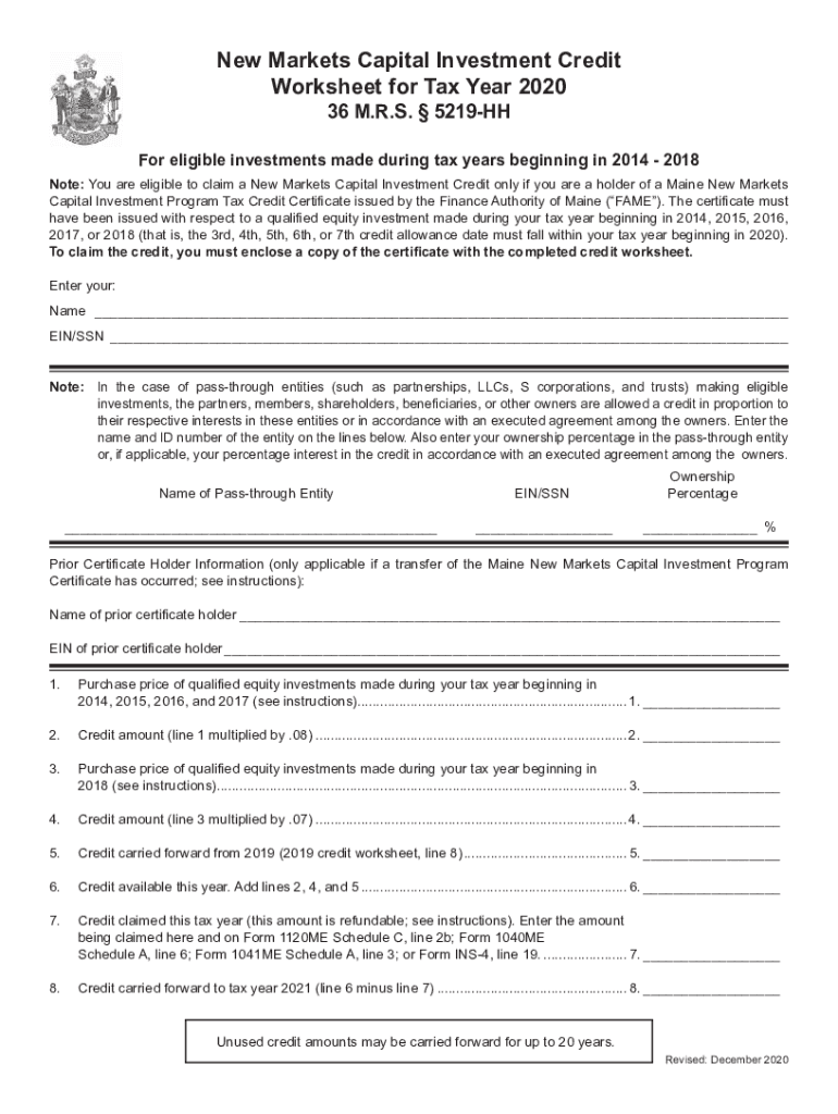 maine new markets tax Preview on Page 1