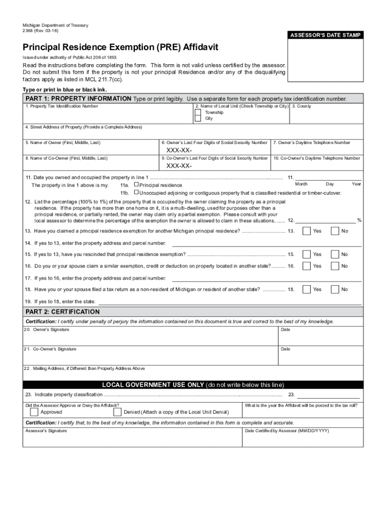 principal exemption Preview on Page 1