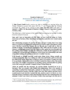 SAMPLE LIBELLUS1 PETITION FOR A DECLARATION OF NULLITY ...