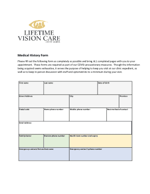 Fillable Online Medical History Forms Templates in Word and PDF Format ...