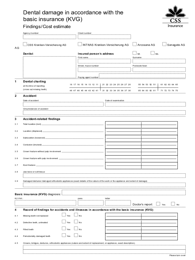 Fillable Online Preventive, Basic and Major dental services List of