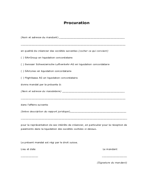 La procuration permettre a une personne d'agir en votre nom ...