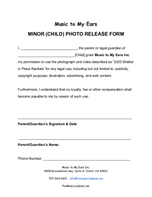 Fillable Online Minor Child Photo Release Form - Welcome to nginx! Fax ...