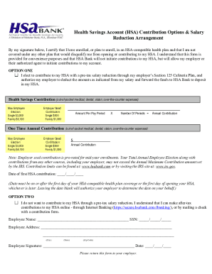 Fillable Online 2020 HSA Pre-taxContribution Election Form Fax Email ...