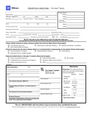 Volara System Prescription Order Form