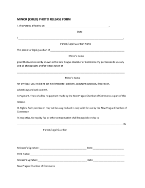 MINOR (CHILD) PHOTO RELEASE FORM