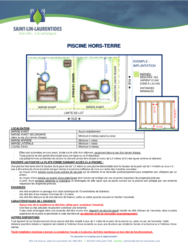 Remplissable En Ligne PISCINE HORSTERRE Ville de SaintLin