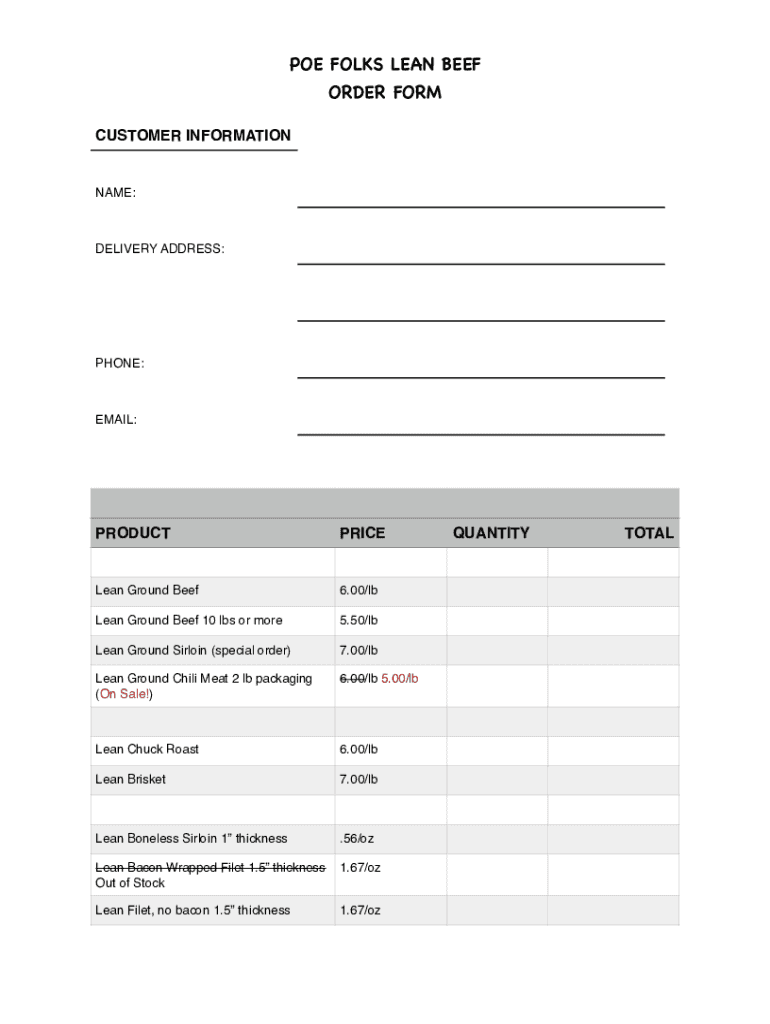 Fillable Online Poe Folks Order Form 2020 Fax Email Print - pdfFiller