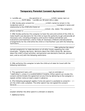 Temporary Custody Agreement - Fill and Sign Printable ...