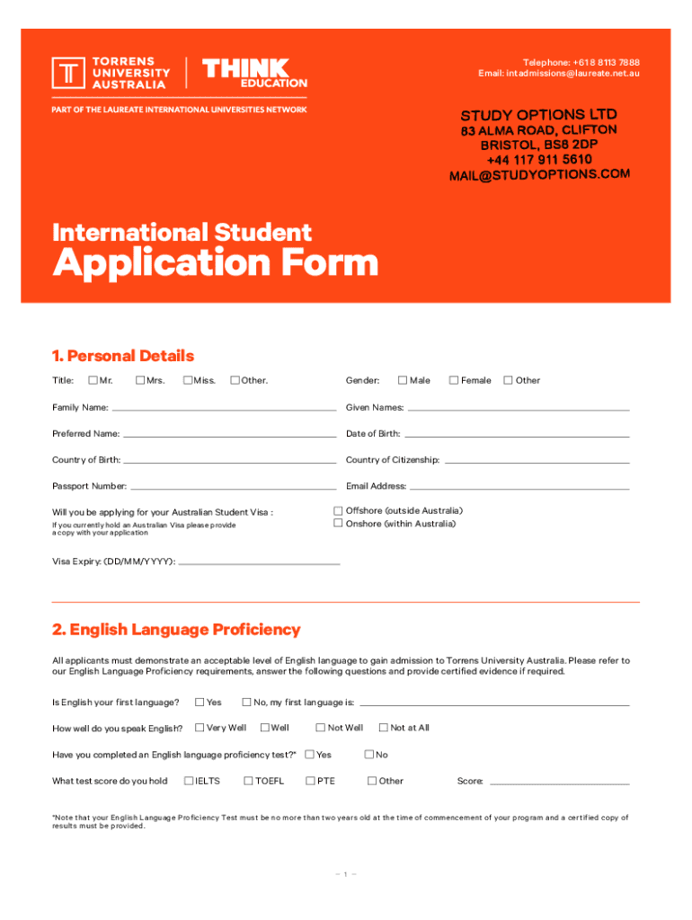 Fillable Online Applying to Torrens University - Study at university in ...