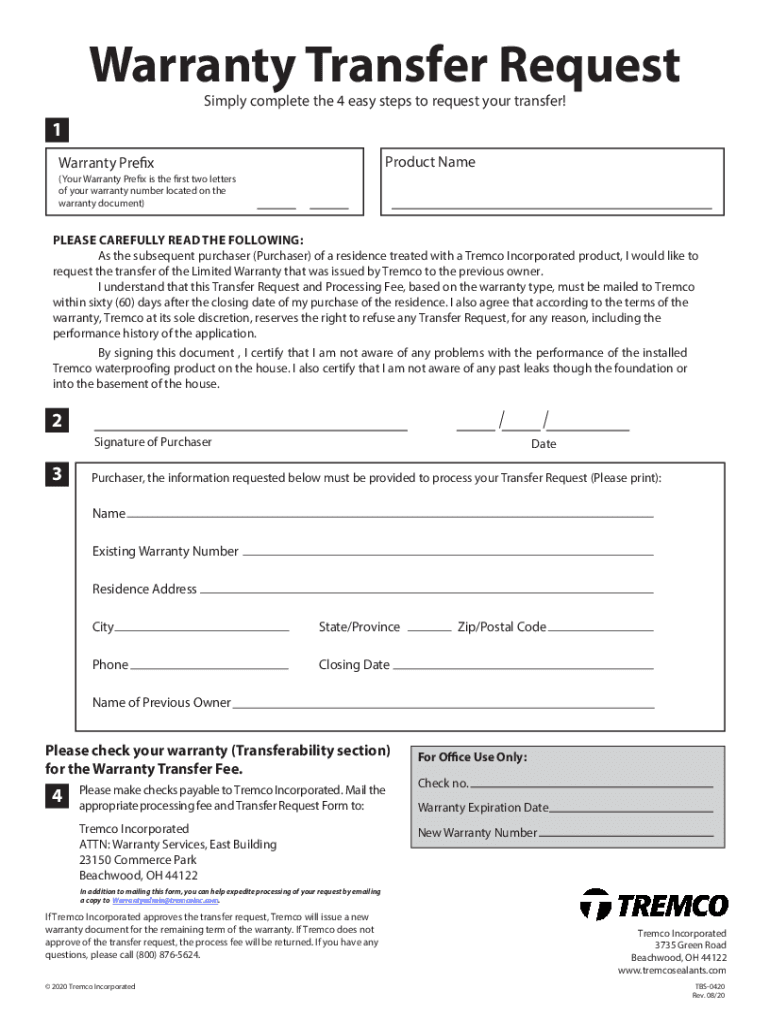 Fillable Online Transferring an Extended WarrantyDMV.ORGWarranty Repair ...