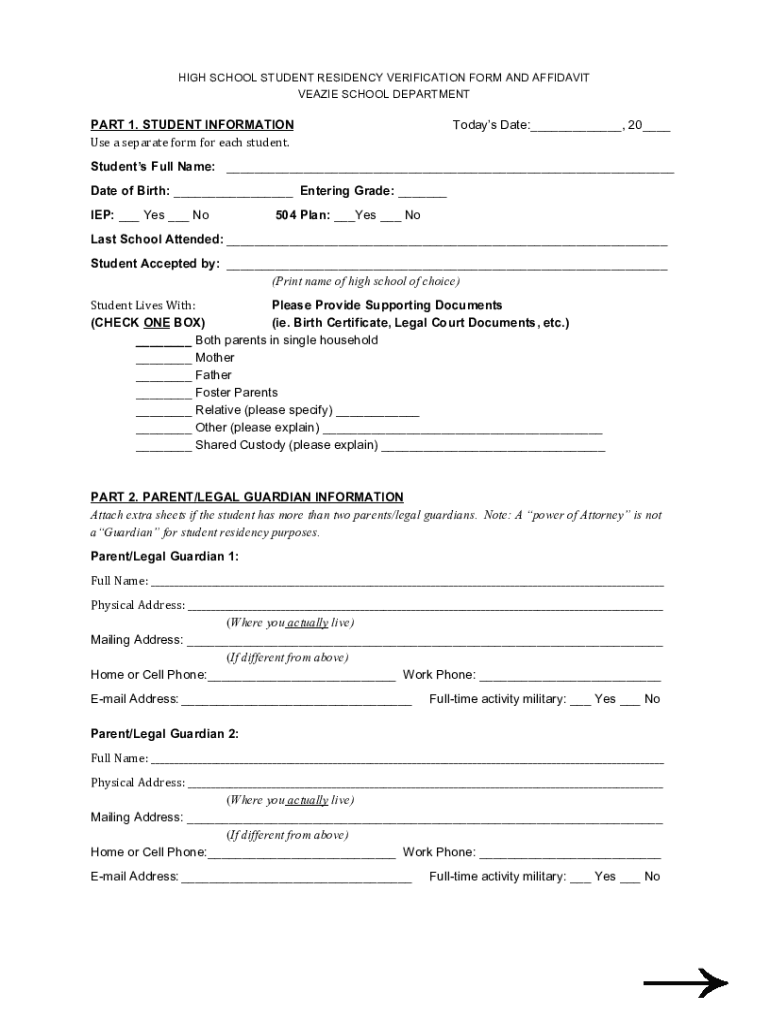 Fillable Online VERIFICATION OF ADDRESS AFFIDAVIT Establishing Proof of