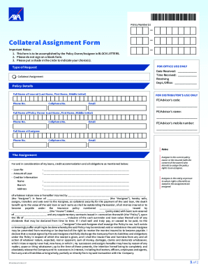 brighthouse financial collateral assignment form