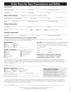 Fillable Online Official Prescription Program Order Form - DOH ...