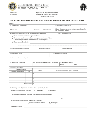 Unemployment Insurance Claim Reconsideration Form