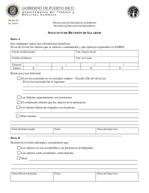 Employment Security Negotiation Form