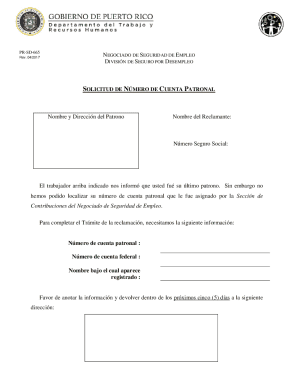 Employer Account Number Request Form