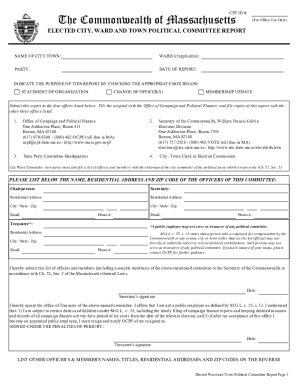 ELECTED CITY, WARD AND TOWN POLITICAL COMMITTEE REPORT