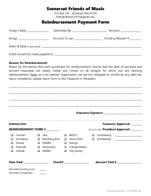 Fillable Online Reimbursement Payment Form Fax Email Print - pdfFiller