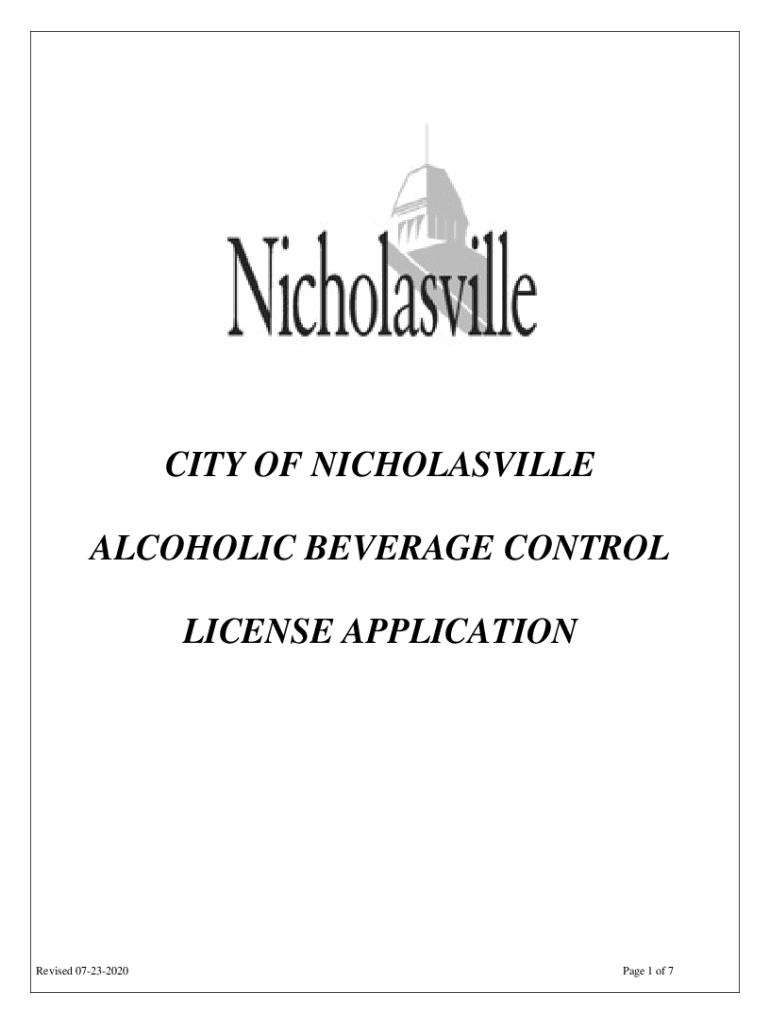Fillable Online Tax Office to the City of Nicholasville, KentuckyTax Office