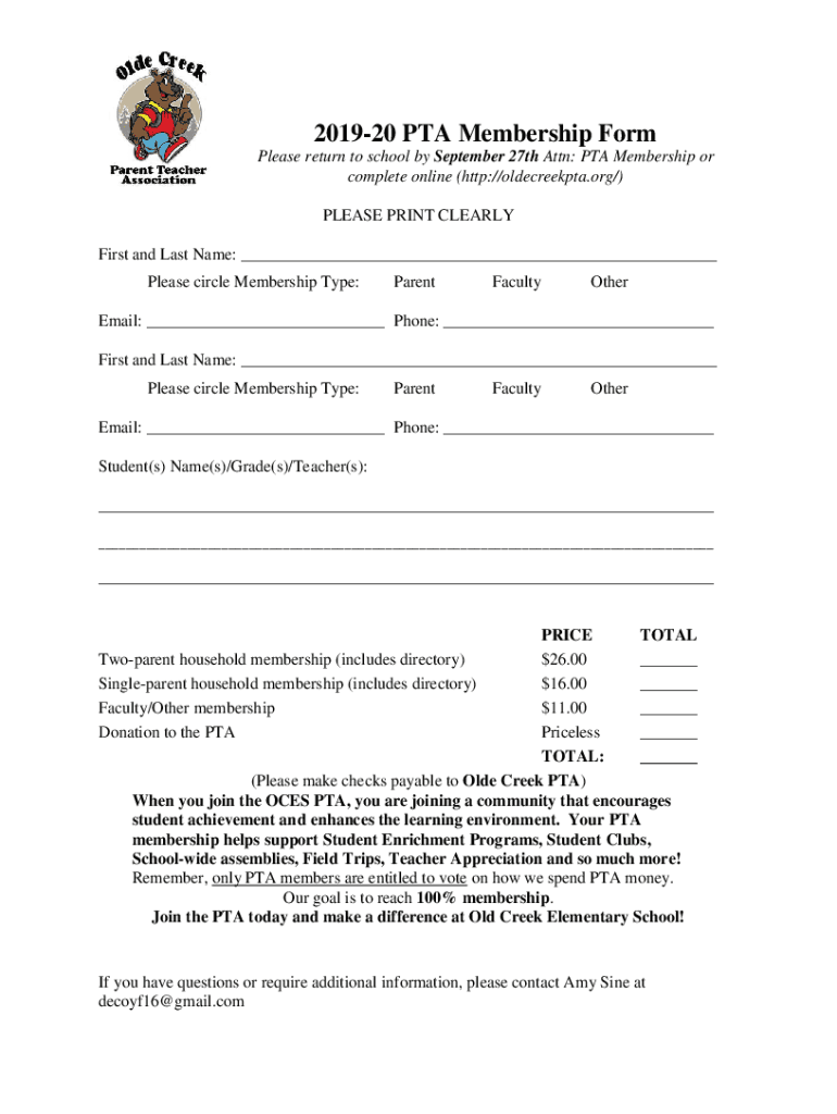 Fillable Online OLDE CREEK ELEMENTARY 20192020 SCHOOL SUPPLY ORDER