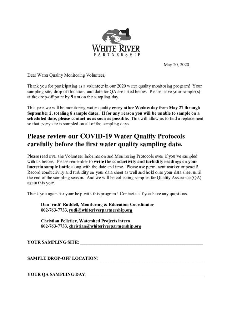 Fillable Online National Monitoring Network of the National Water