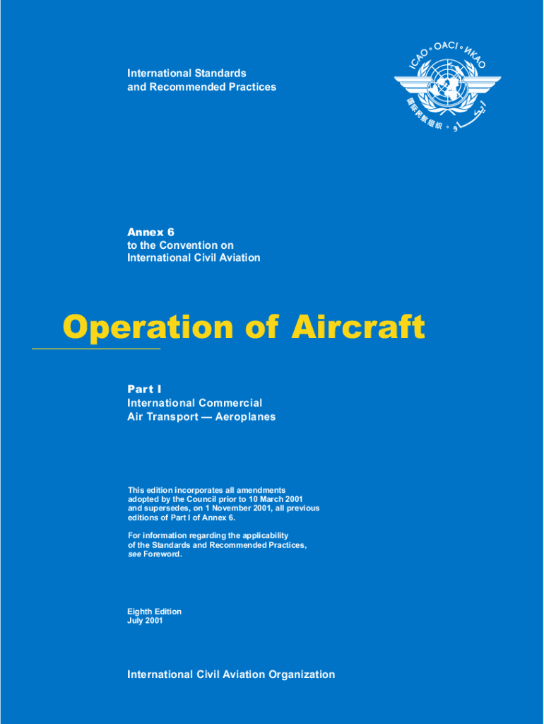 Annex 6 - Operation Of Aircraft - Part I - International Preview on Page 1