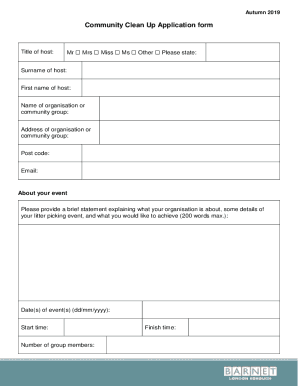 Fillable Online Community Clean Up Application form Fax Email Print ...