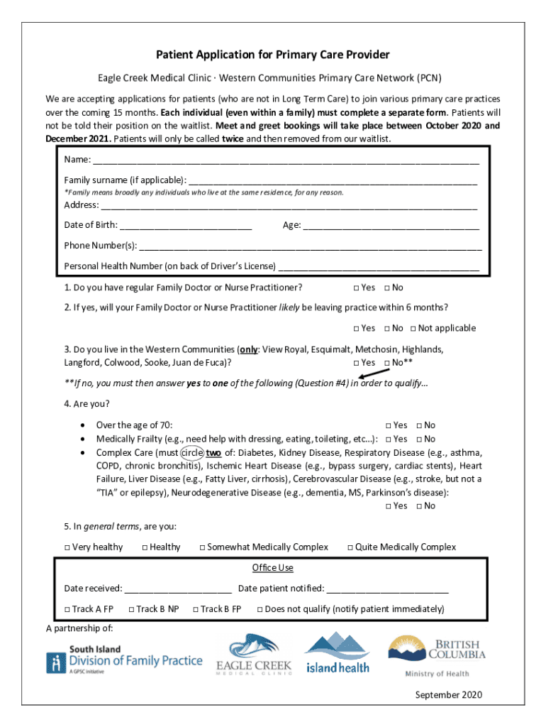 Fillable Online Eagle Creek Family Medicine Eagle Creek Family