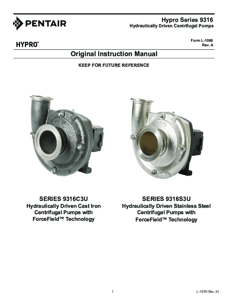 Fillable Online Pentair Hypro 9316 Series Hydraulically Driven