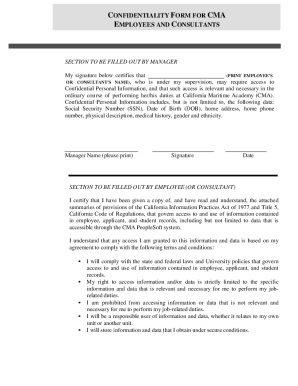 Fillable Online Confidentiality Form for Chancellor's Office Employees ...