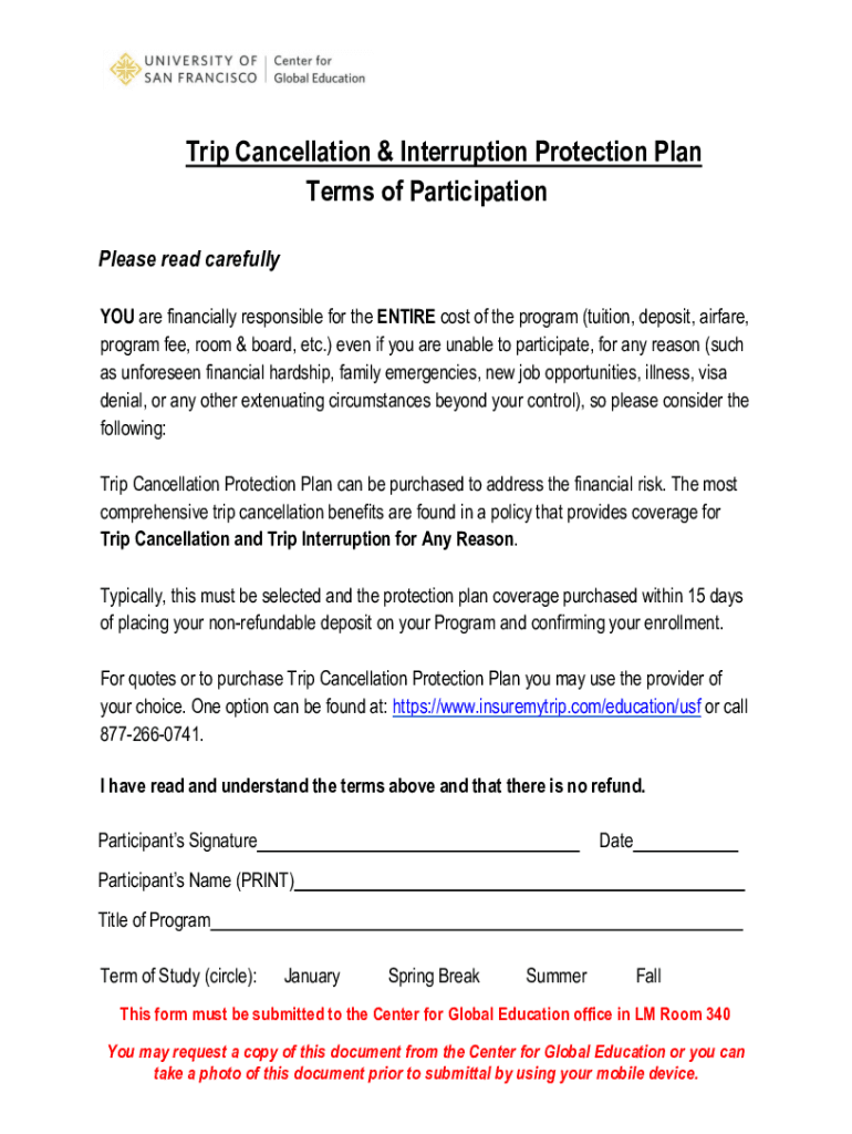 Fillable Online Trip Cancellation Form Fax Email Print - pdfFiller