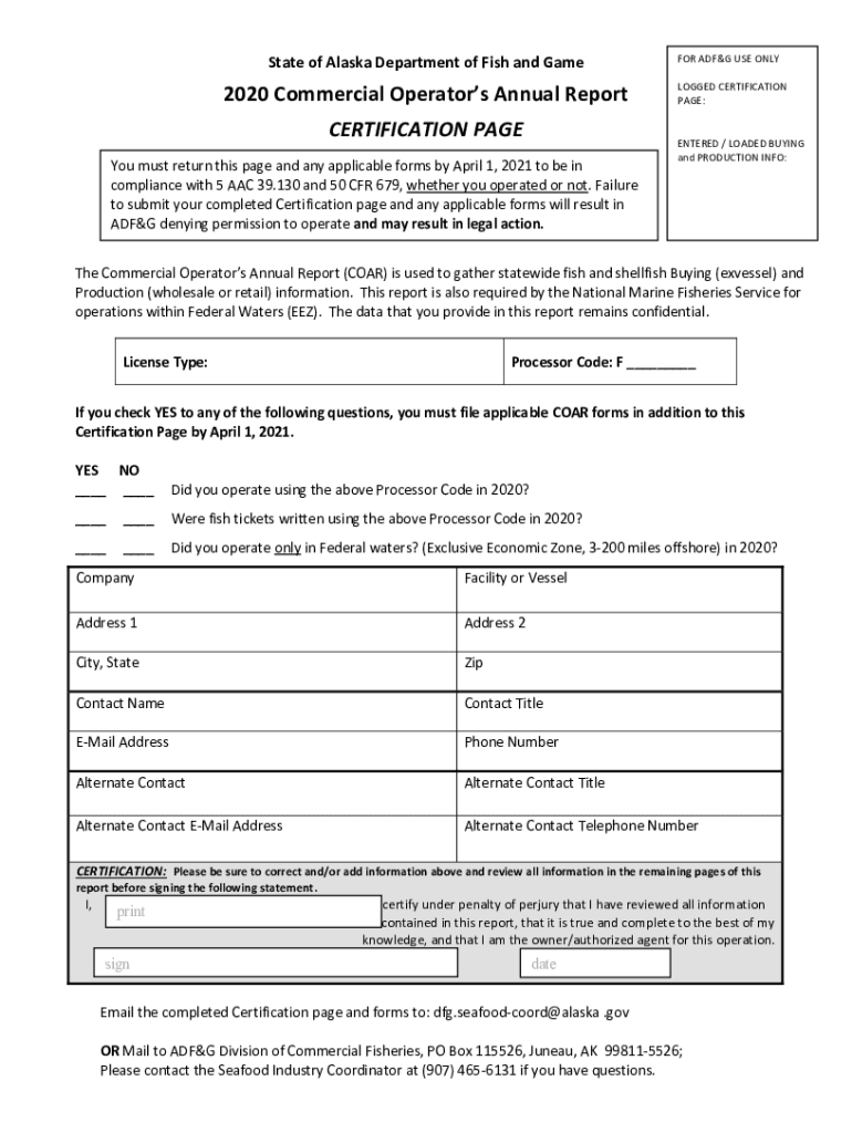 Fillable Online adfg alaska Permits and Reporting, Alaska Department of