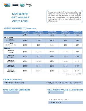Fillable Online MEMBERSHIP GIFT VOUCHER ORDER FORM Fax Email Print ...