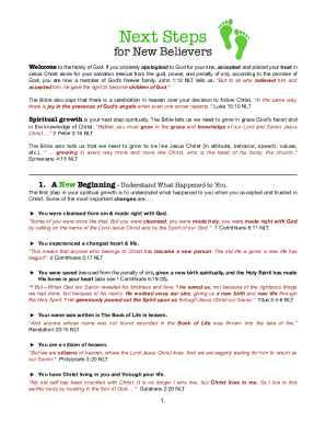 Fillable Online New Believers: 7 Steps for New Christians - Welcome to ...