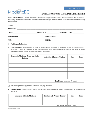 Submit Form - Mediate BC Home Mediate BC Home