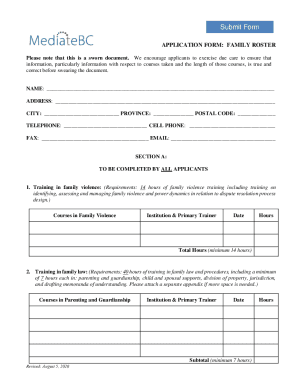 MEDIATE BC SOCIETY APPLICATION FORM: ASSOCIATE FAMILY ROSTER ...