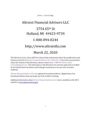 Form ADV Part 2A&amp;amp;B 2020-03-22