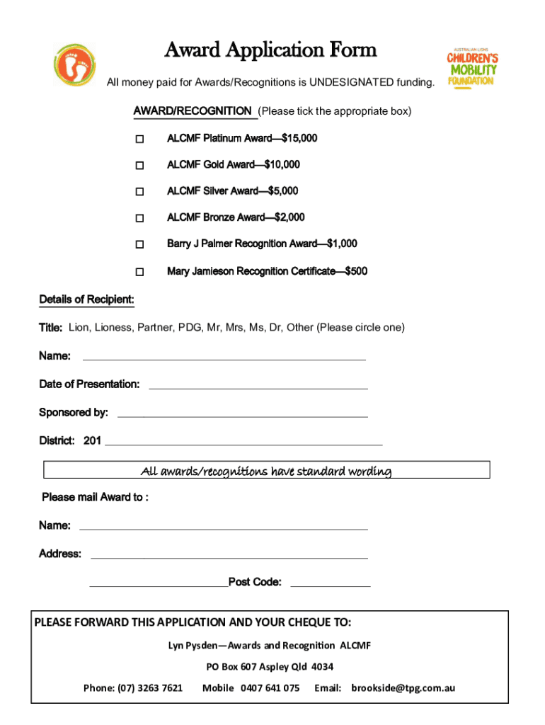 Fillable Online Award Application Form TemplateJotFormINCENTIVE AWARD NOMINATION AND APPROVAL