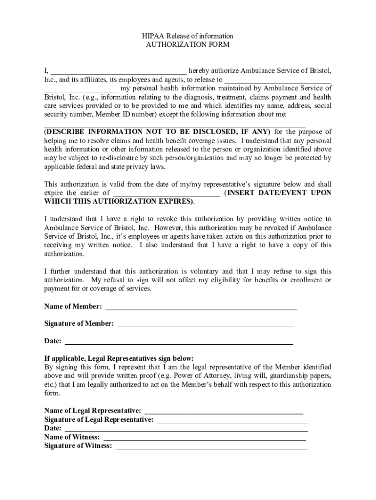 Fillable Online Hipaa Release Of Information Authorization Form I Fax Email Print Pdffiller Fillable Online Hipaa Release Of Information Authorization Form I Fax Email Print Pdffiller