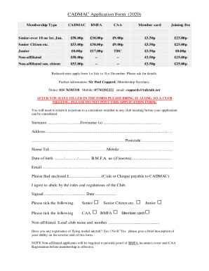 CADMAC Application Form (2020)