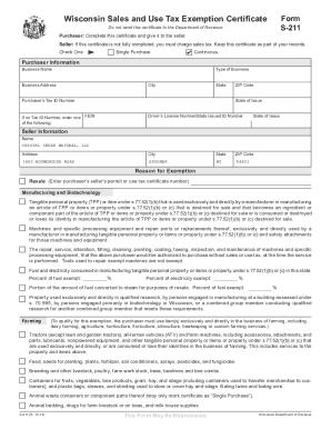 Fillable Online October 2018 S-211 Wisconsin Sales and Use Tax ...
