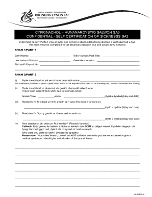 Fillable Online 46401-48 SA3 self certification sickness forms Bilingual.qxp16712/21 SA3 self ...