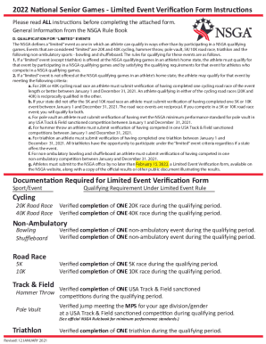 Please read ALL General Informa on from the NSGA Rule Book