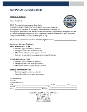 Sponsorship invoice letter
