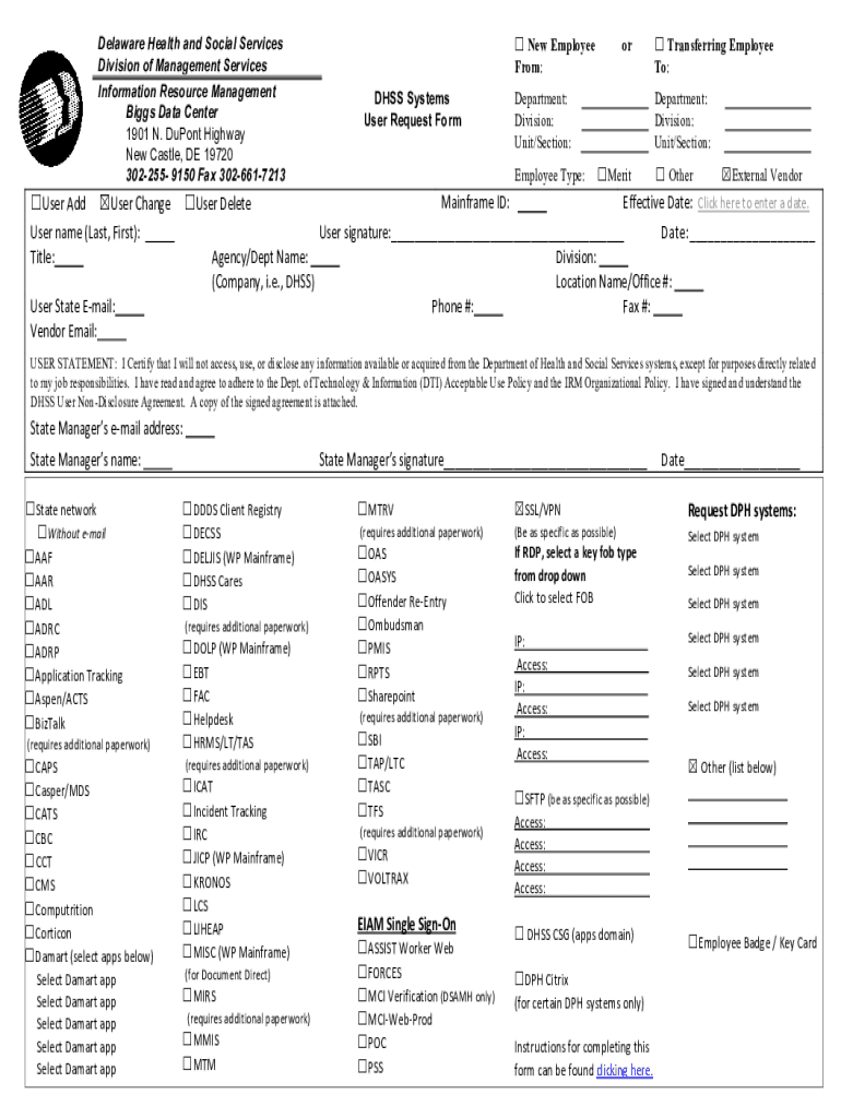 Fillable Online Biggs Building Delaware Health and Social Services