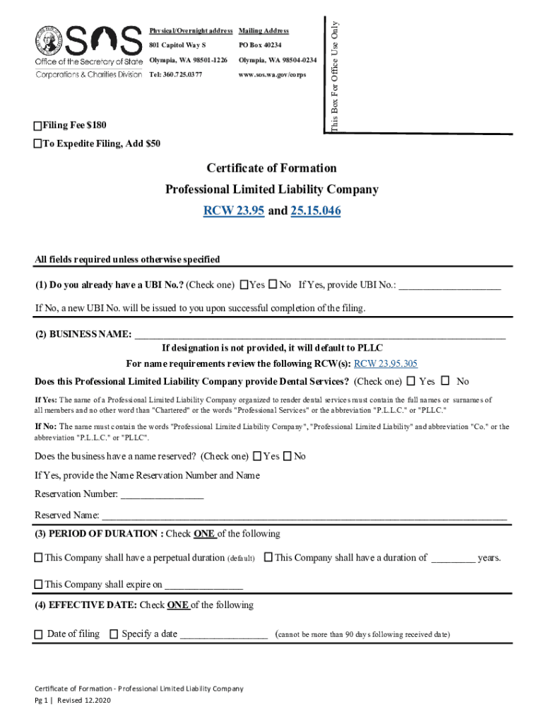 wa secretary state llc Preview on Page 1