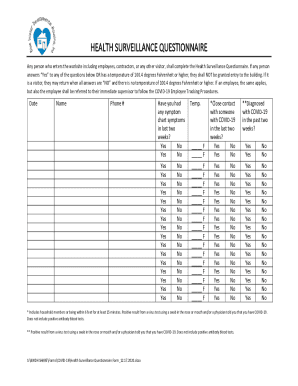 Health Surveillance Questionnaire